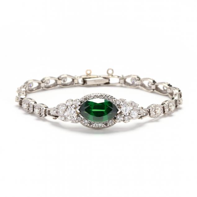 14kt-white-gold-and-gem-set-bracelet