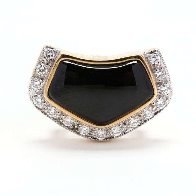 18KT Gold, Onyx, and Diamond Slide (Lot 1053 - Estate Jewelry ...