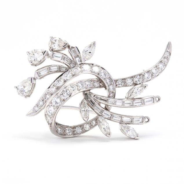 platinum-and-diamond-spray-brooch