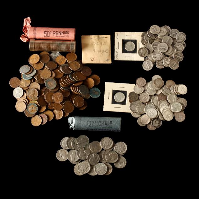 diverse-accumulation-of-mostly-circulated-small-denomination-u-s-coins