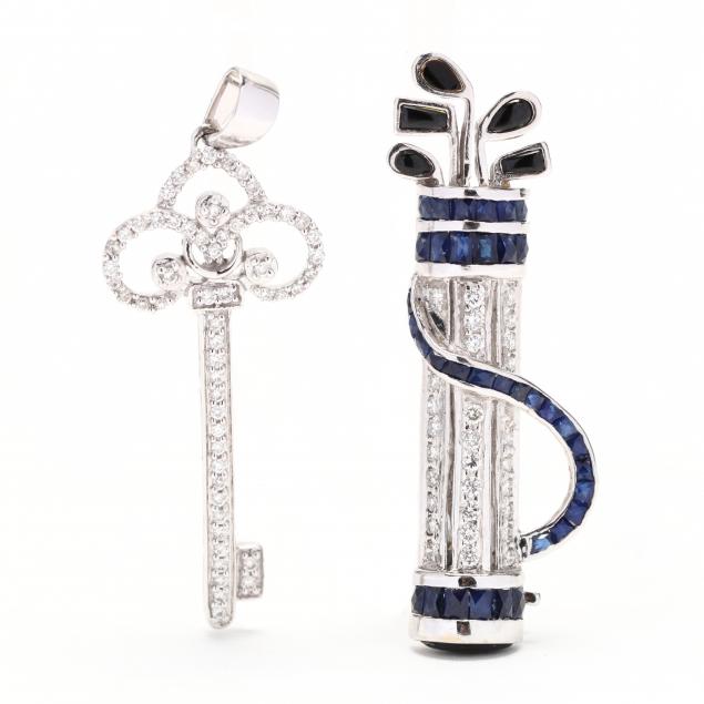 two-white-gold-and-diamond-jewelry-items
