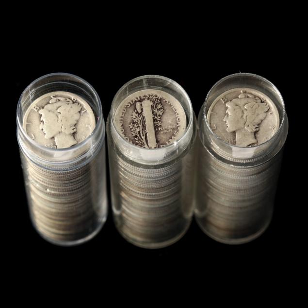 three-rolls-of-circulated-mercury-dimes