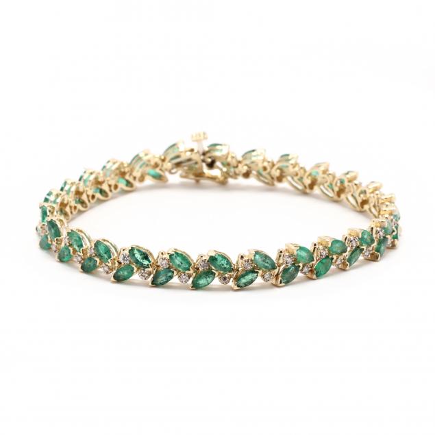 14kt-gold-emerald-and-diamond-bracelet