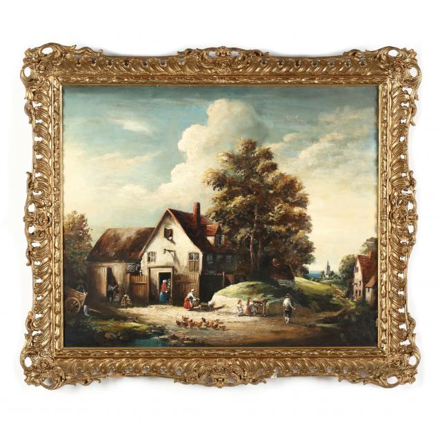 english-school-circa-1900-cottage-with-figures