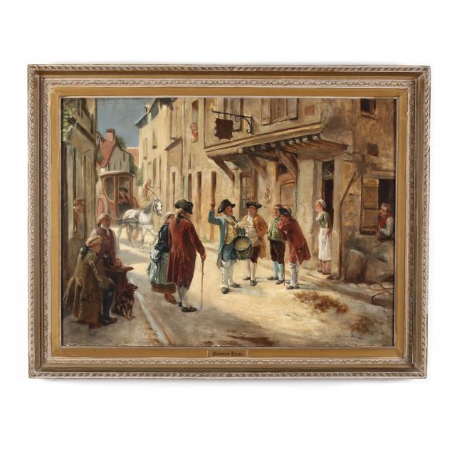 maurice-blum-french-1832-1909-village-scene-with-figures