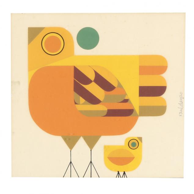 small-modernist-serigraph-with-birds-raul-dayao