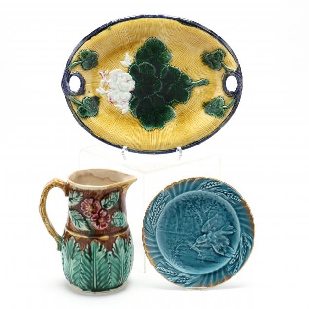 three-pieces-of-french-majolica