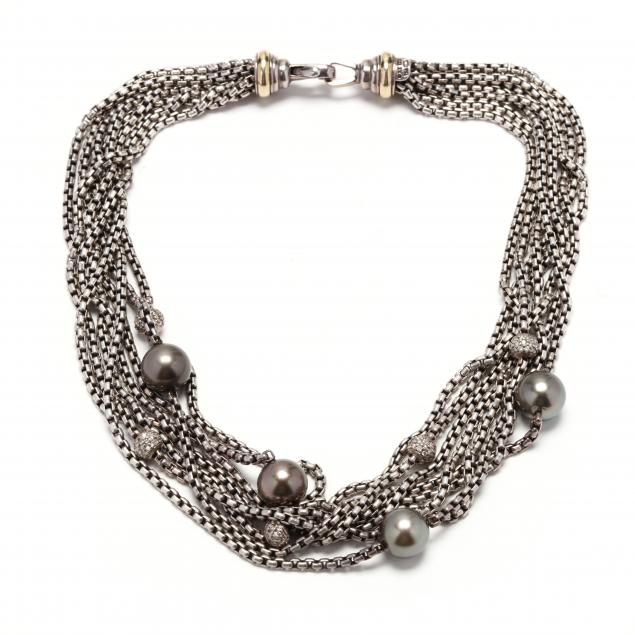 18kt-gold-sterling-silver-and-diamond-multi-strand-necklace-david-yurman