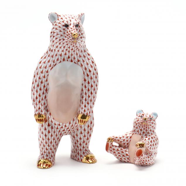 two-herend-porcelain-bears