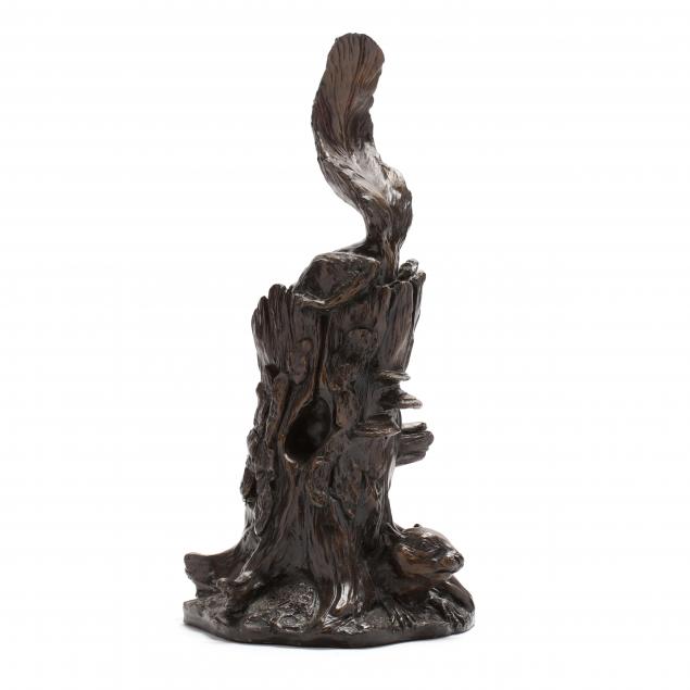 william-h-turner-b-1934-va-i-squirrels-i-bronze-sculpture