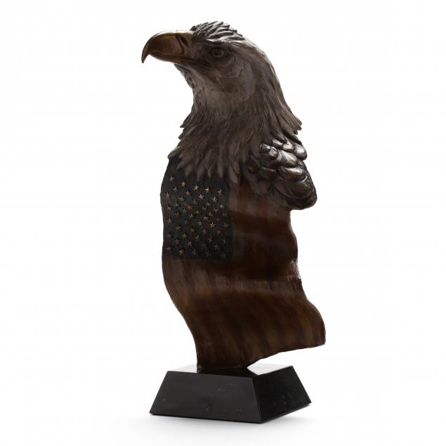 david-h-turner-va-b-1961-i-american-flag-eagle-bust-i-bronze-sculpture