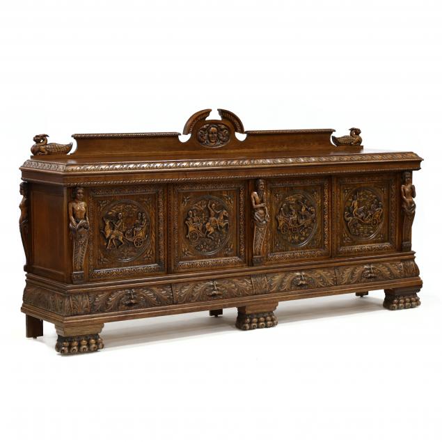 continental-renaissance-revival-carved-oak-sideboard