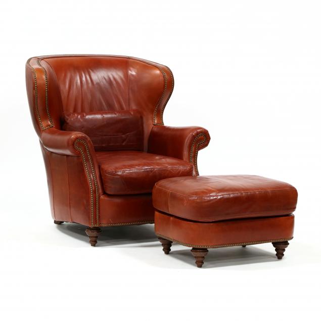 bradington-young-leather-club-chair-and-ottoman