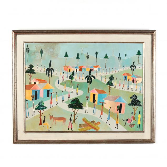 joseph-cameau-haitian-b-1948-village-scene