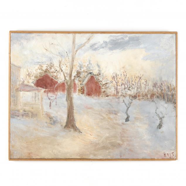 a-vintage-painting-of-a-farmland-in-snow