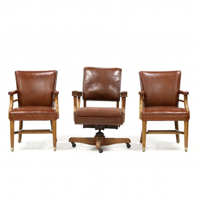 three-vintage-office-chairs