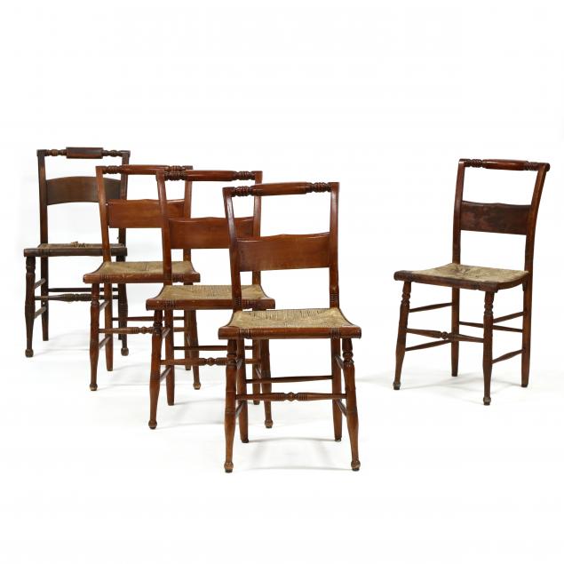 five-american-rush-seat-dining-chairs