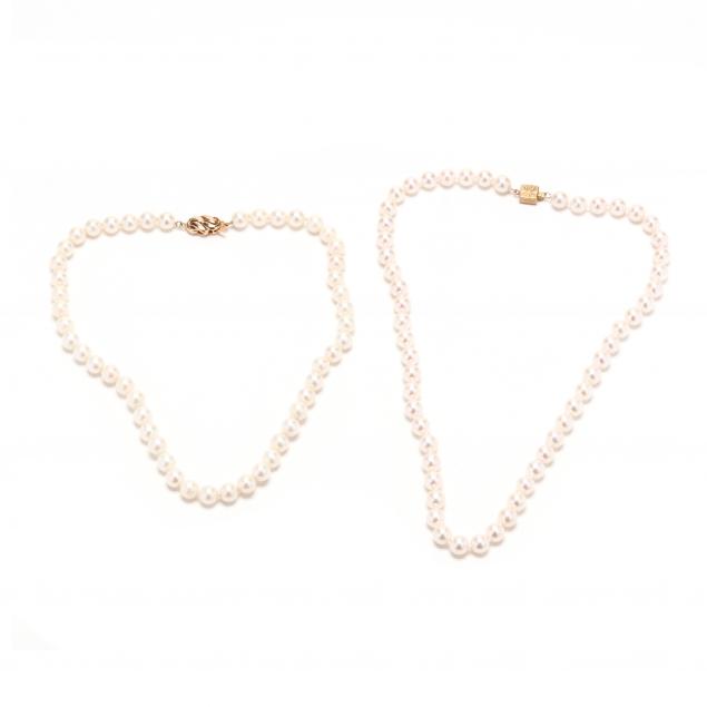 two-14kt-gold-and-pearl-necklaces