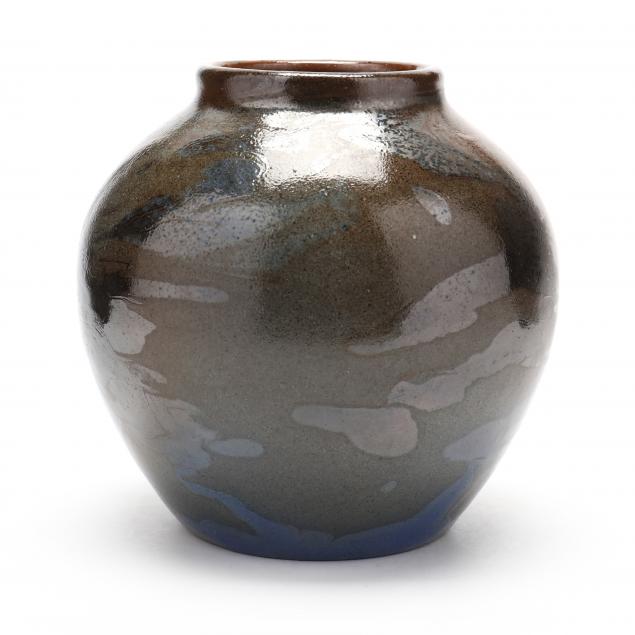 nc-pottery-ovoid-vase-cr-auman-pottery-cb-maston-glaze