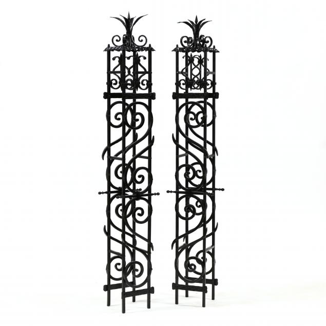 pair-of-cast-and-painted-iron-architectural-posts