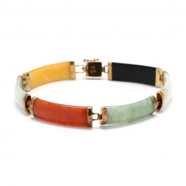 14kt-gold-and-multi-color-jade-bracelet