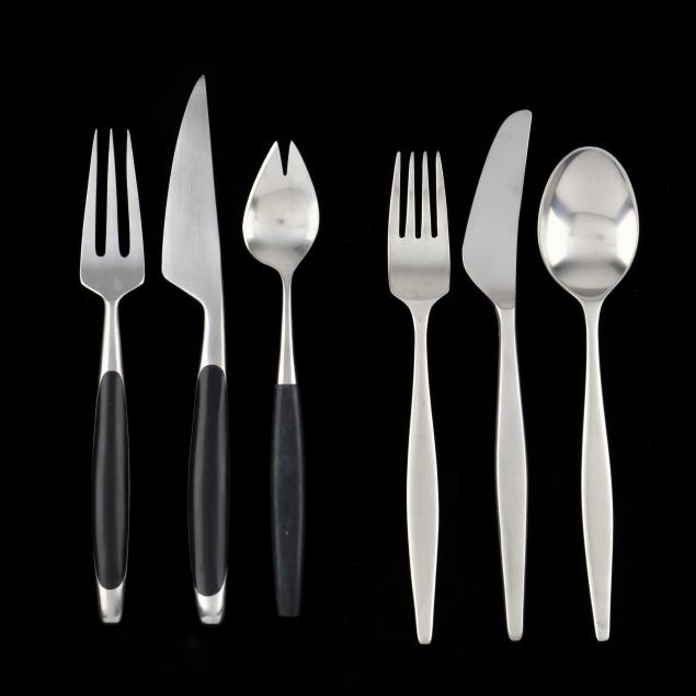 33-pieces-of-lauffer-vintage-flatware-i-onyx-i-and-i-aztec-vantage-i-patterns