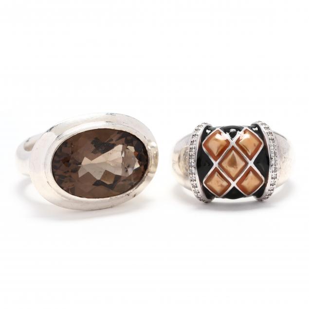two-silver-and-gem-set-rings
