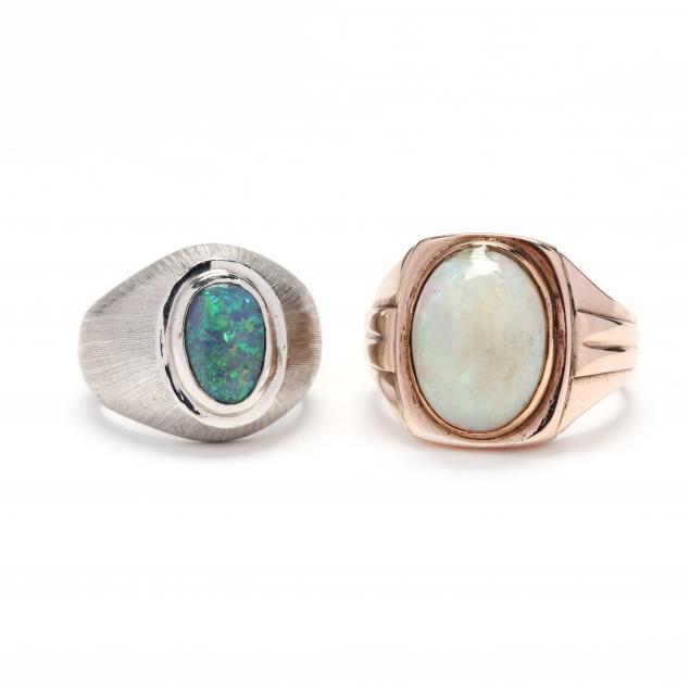 two-14kt-gold-and-opal-rings