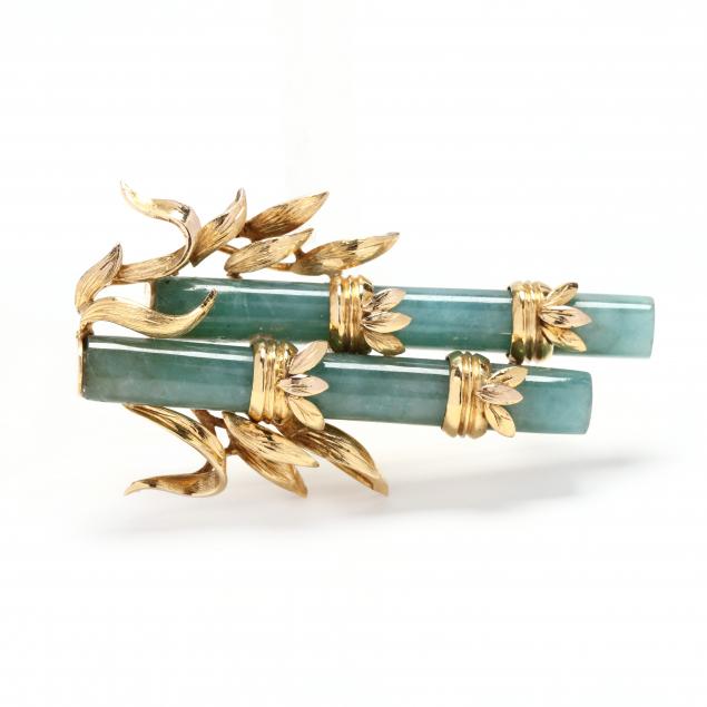 14kt-gold-and-jade-bamboo-motif-brooch
