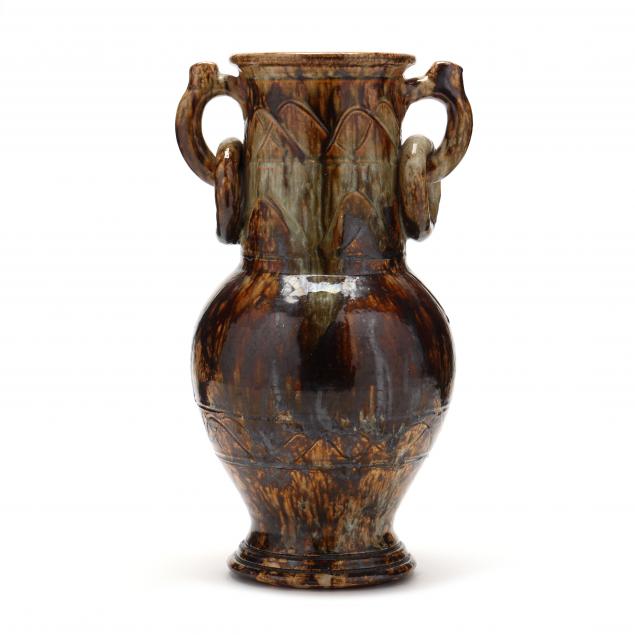 nc-pottery-ring-handled-vase-attributed-to-farrell-craven