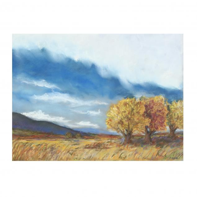 contemporary-pastel-drawing-of-an-autumn-landscape