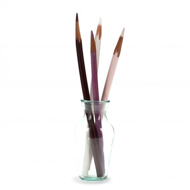 selma-abdon-calheira-brazil-four-oversized-terracotta-colored-pencils