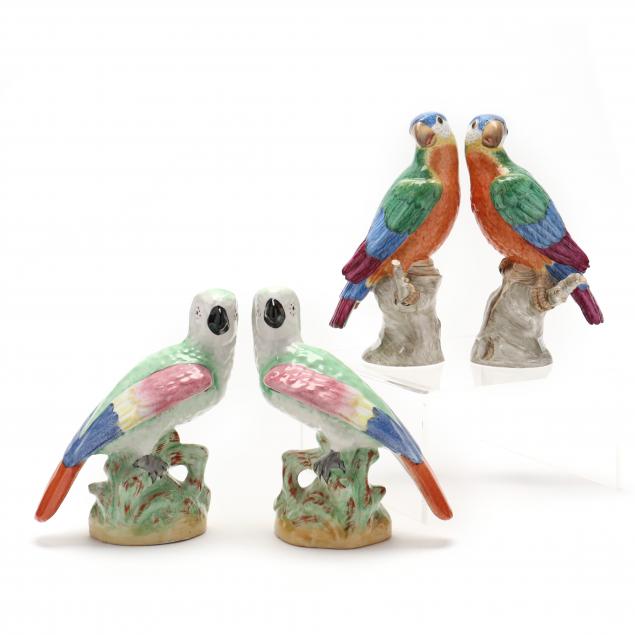 two-pairs-of-porcelain-parrots