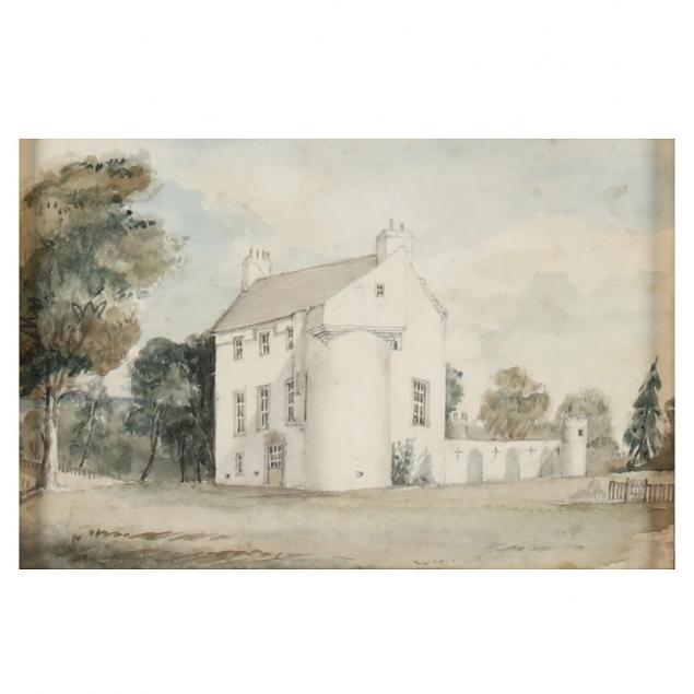 an-antique-watercolor-of-collistan-castle-angus-county-scotland