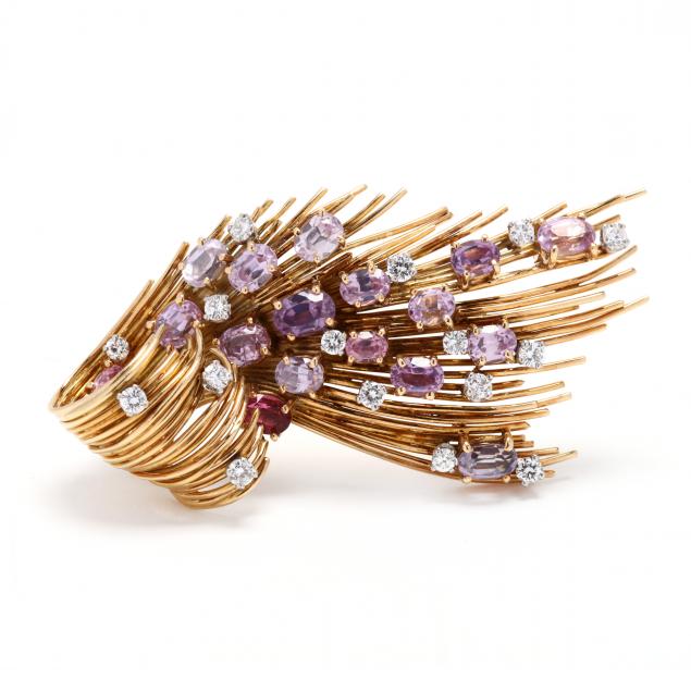 18kt-gold-pink-sapphire-and-diamond-brooch
