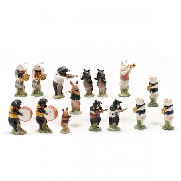 beswick-pig-promenade-band-of-15-porcelain-figurines