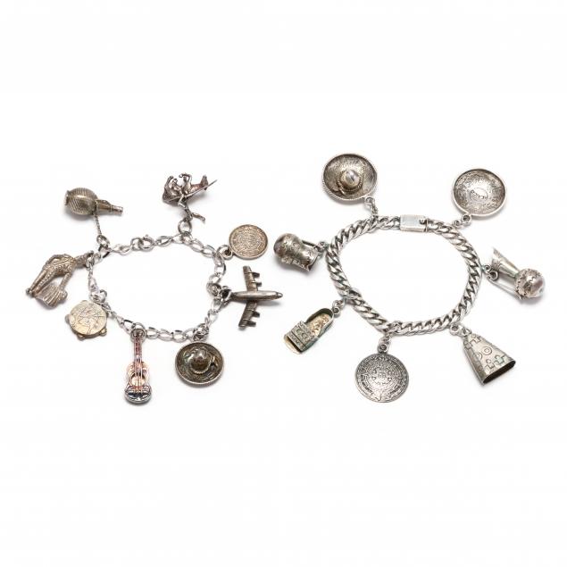 two-sterling-silver-charm-bracelets