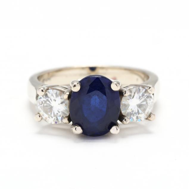 14kt-white-gold-synthetic-sapphire-and-moissanite-ring