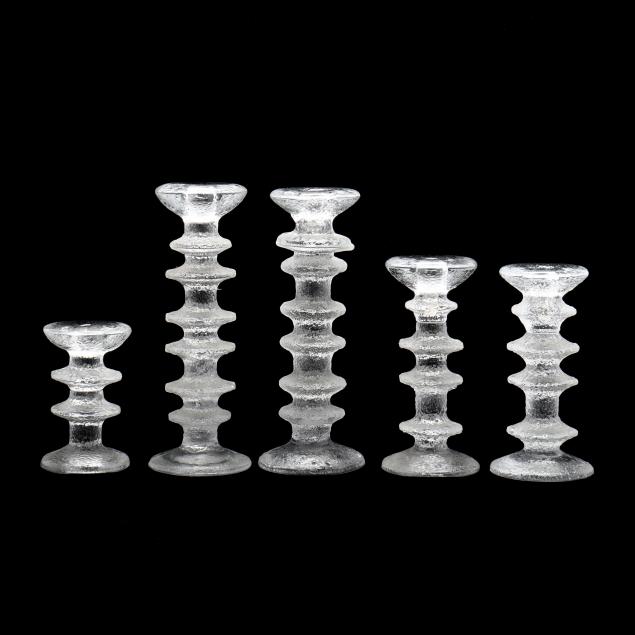 timo-sarpeneva-five-festivo-glass-candlesticks