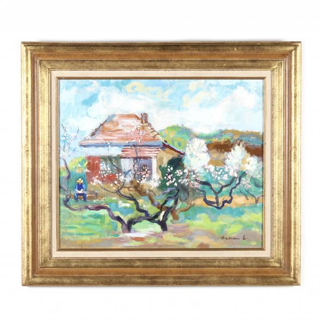 mattioni-eszter-hungarian-1902-1993-impressionist-style-painting-of-a-garden-villa