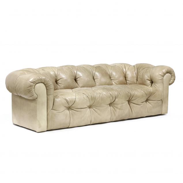 drexel-heritage-modern-leather-chesterfield-sofa