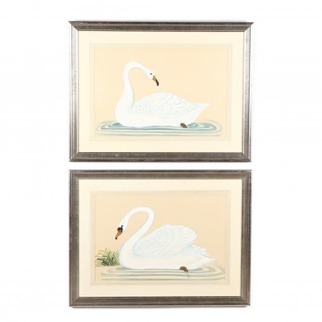 pair-of-swan-paintings-on-silk-chelsea-house