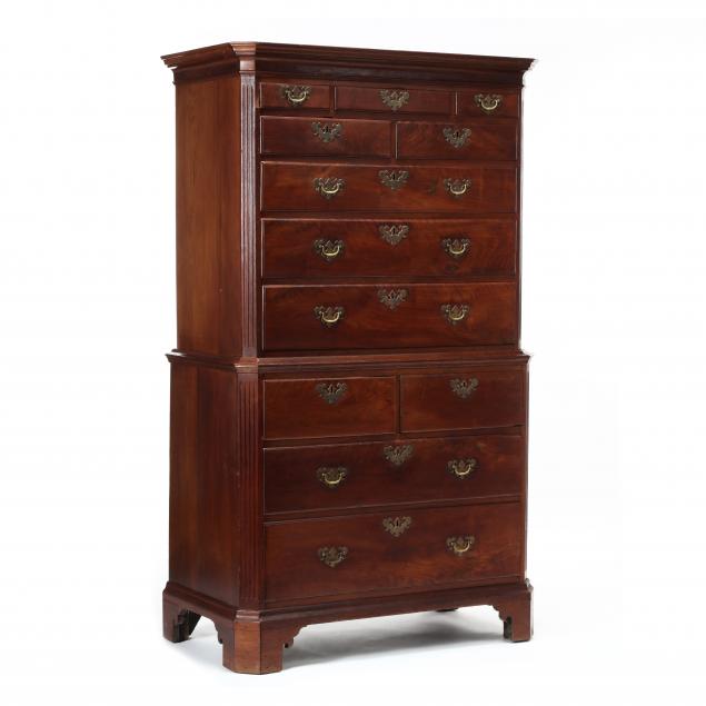 rare-southern-coastal-chippendale-walnut-chest-on-chest