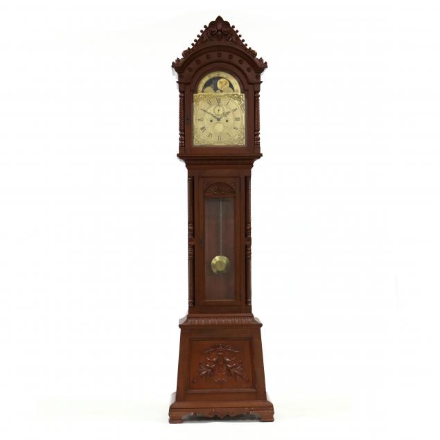 charles-jacques-american-renaissance-revival-carved-mahogany-tall-case-clock
