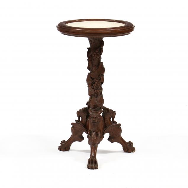 american-renaissance-revival-carved-walnut-and-marble-top-stand