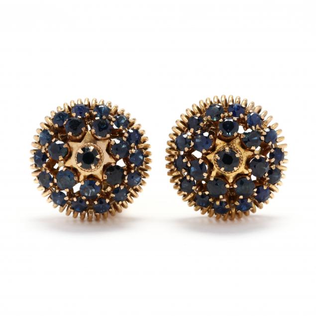 pair-of-retro-18kt-gold-and-sapphire-earrings