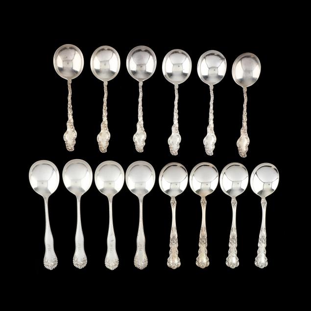 an-assembled-set-of-14-gorham-durgin-sterling-silver-gumbo-spoons