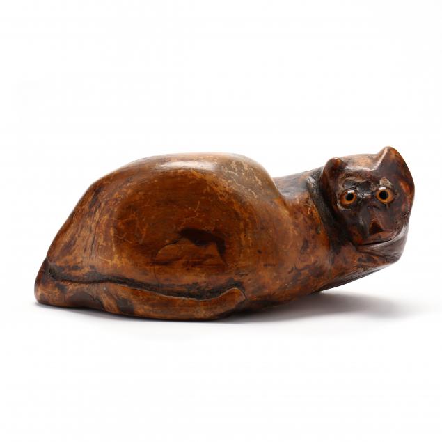 southern-folk-art-burlwood-sculpture-of-a-cat
