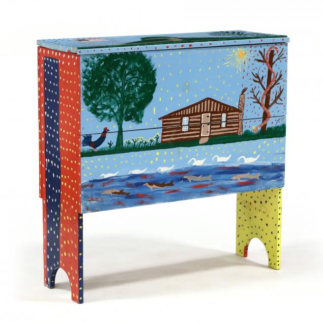 sam-the-dot-man-mcmillan-nc-1926-2018-paint-decorated-mule-chest