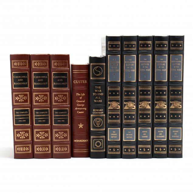 ten-finely-bound-easton-press-books-pertaining-to-american-military-history